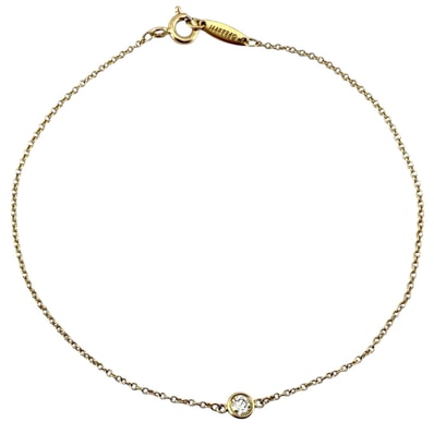 ティファニー バイザヤード 約0.08ct ブレスレット 18金 K18イエローゴールド ダイヤモンド レディース TIFFANY&Co. 中古