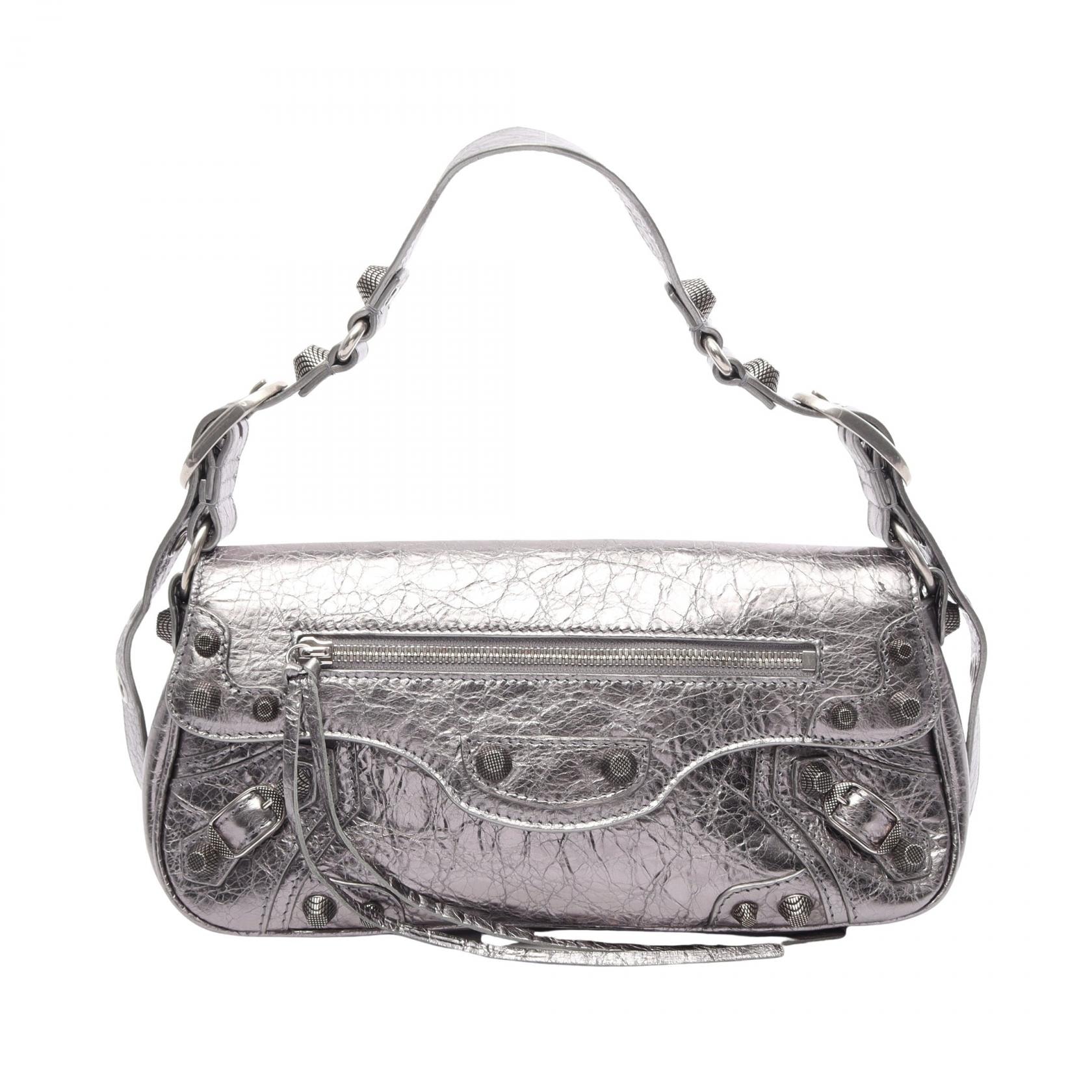 バレンシアガ BALENCIAGA ル カゴール S ショルダーバッグ バッグ レザー レディース シルバー系 【中古】
