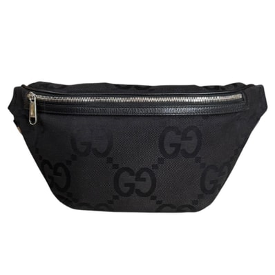 グッチ ベルトバッグ ジャンボGG ボディバッグ 696031 ブラック レディース GUCCI 中古