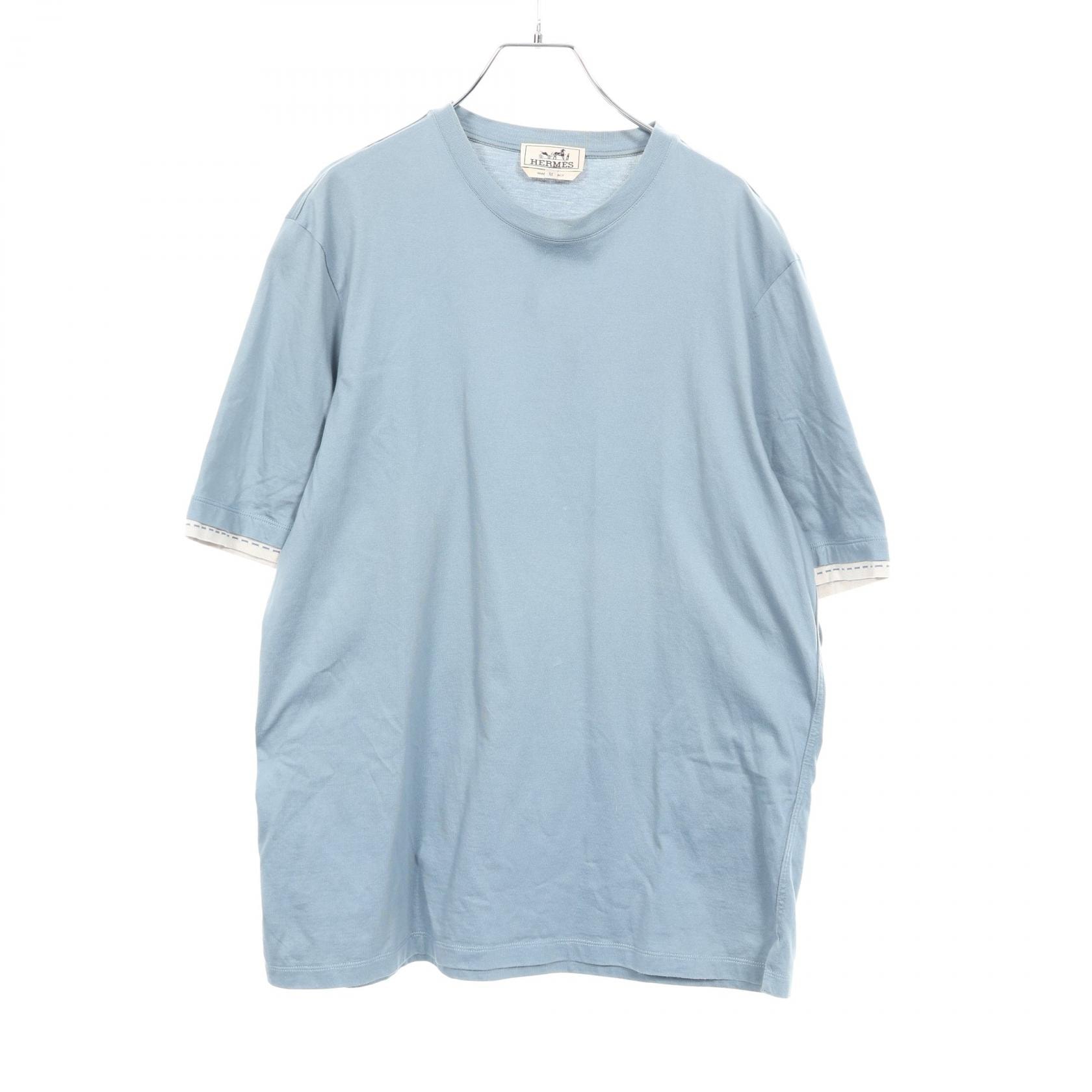エルメス HERMES Piqures Sellier 半袖Tシャツ 衣料品 トップス コットン メンズ ブルー系 【中古】