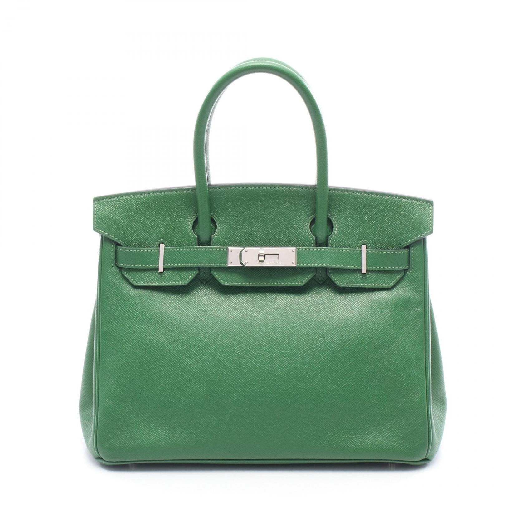 エルメス HERMES バーキン30 ハンドバッグ バッグ レザー ヴォーエプソン ヴォーエプソン □N刻印(2010年製造) レディース グリーン系 【中古】