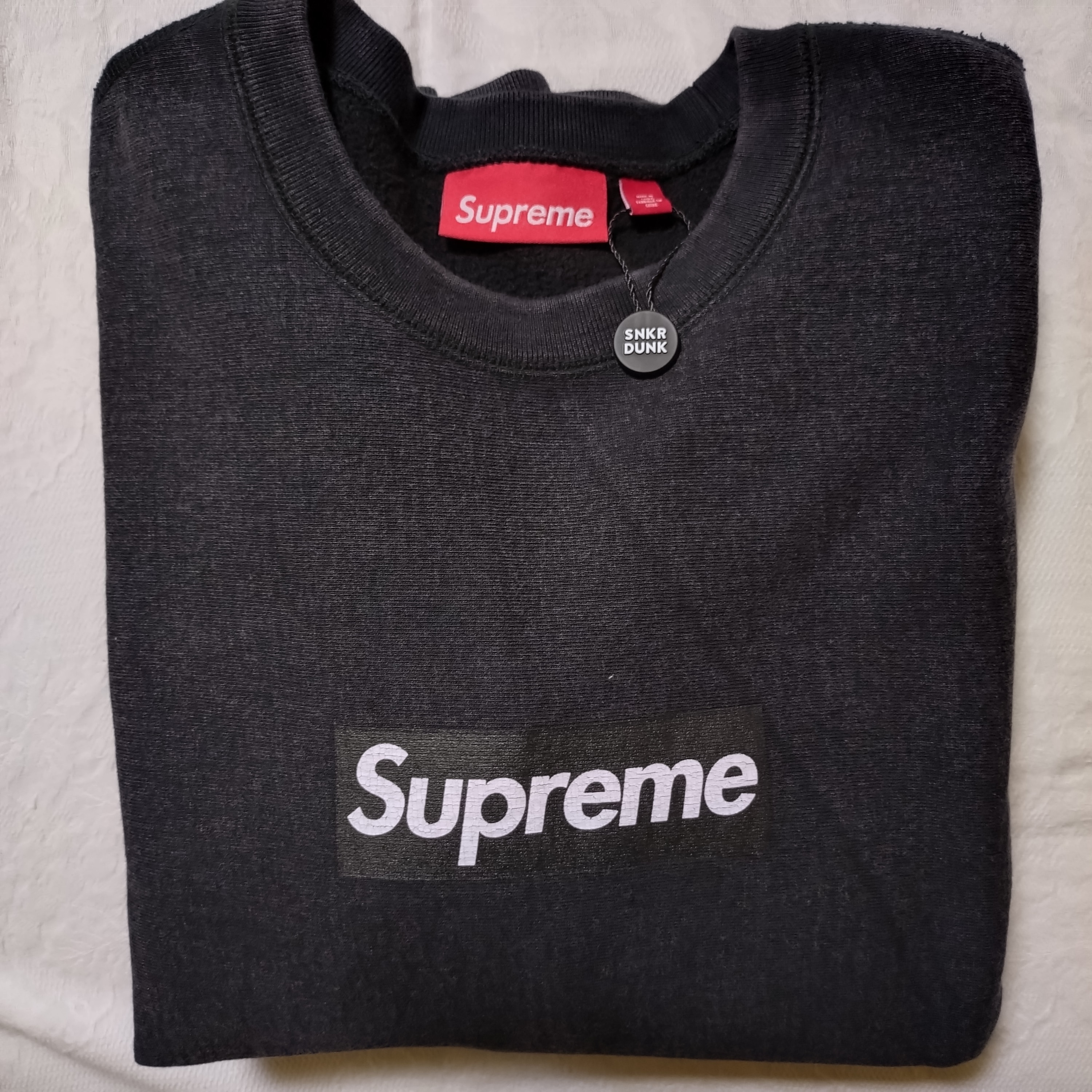 Supreme Washed Box Logo Crewneck "Black"