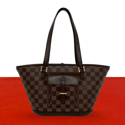 LOUIS VUITTON ルイヴィトン マノスク PM ダミエ レザー PVC トートバッグ ブラウン
73431