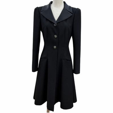 極美品 シャネル コート ブラック 36 94305 08A P33438