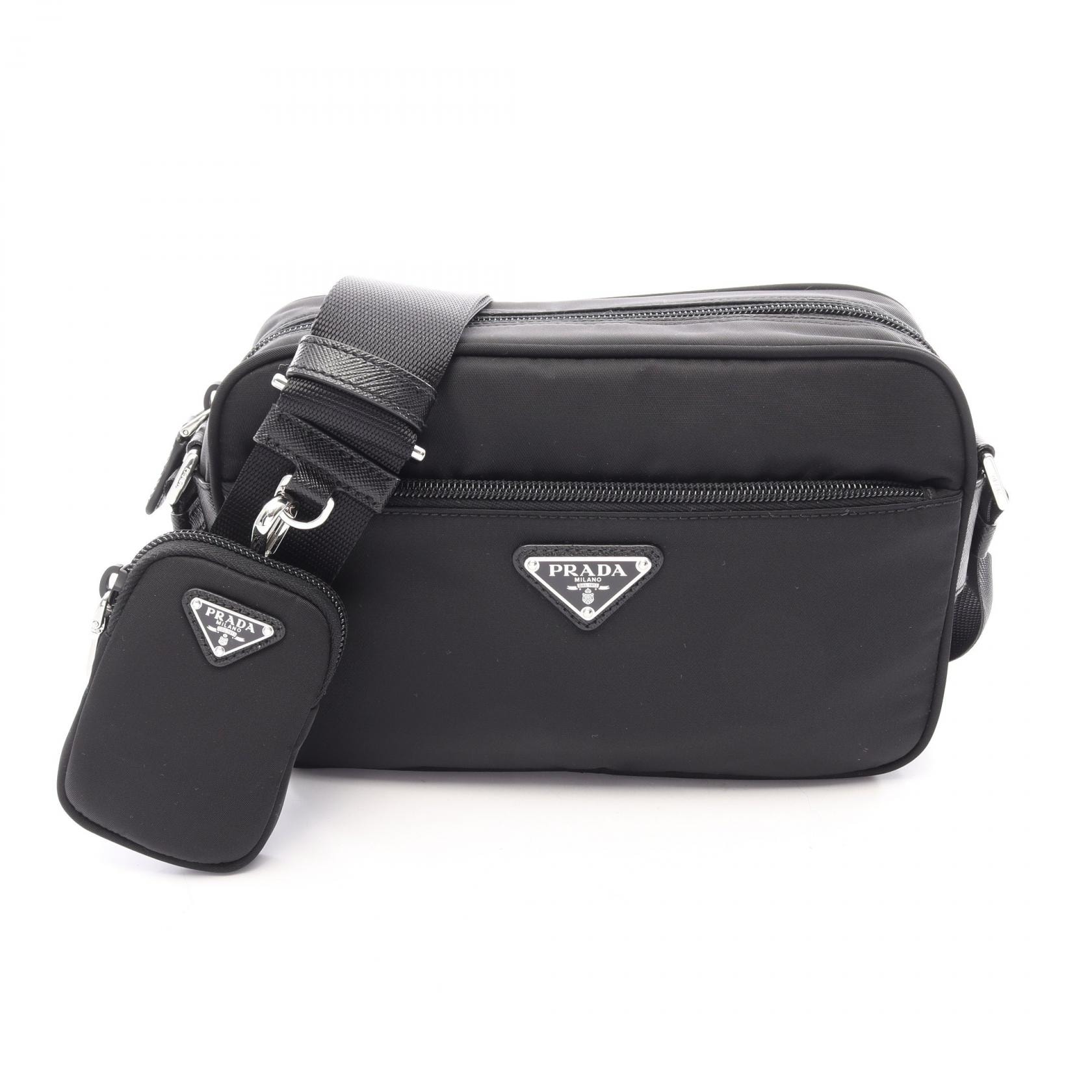 プラダ PRADA NEW VELA ショルダーバッグ バッグ ナイロン サフィアーノレザ レディース ブラック系 1BC167VB1MRV44F0002 【新品】