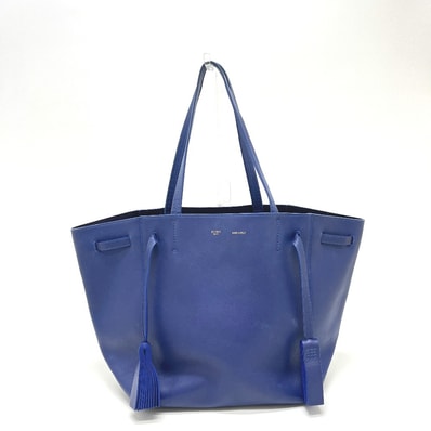 セリーヌ CELINE カバファントム タッセル カバン バッグ トートバッグ レザー ブルー