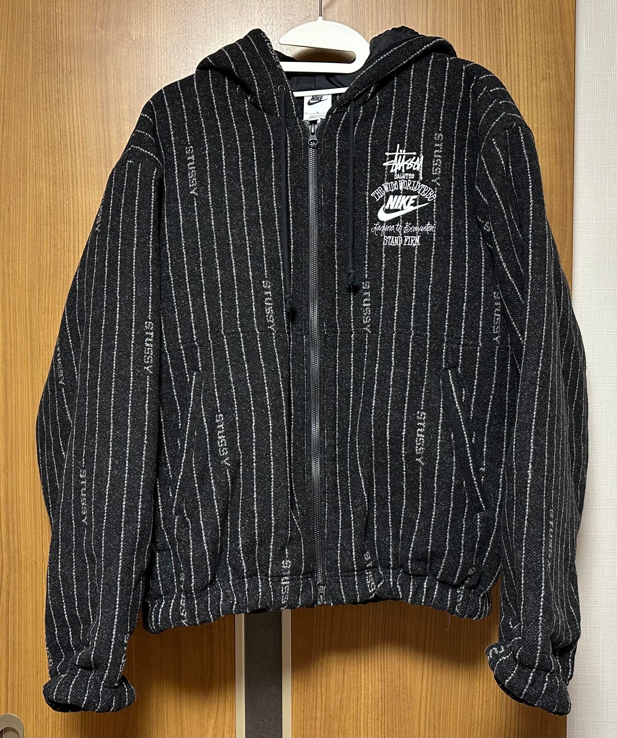 Stussy x Nike Striped Wool Jacket "Black"