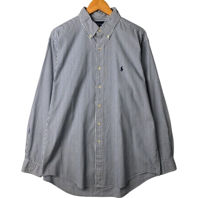 古着 ラルフローレン Ralph Lauren YARMOUTH 長袖 ボタンダウンストライプシャツ メンズL相当/eaa560818