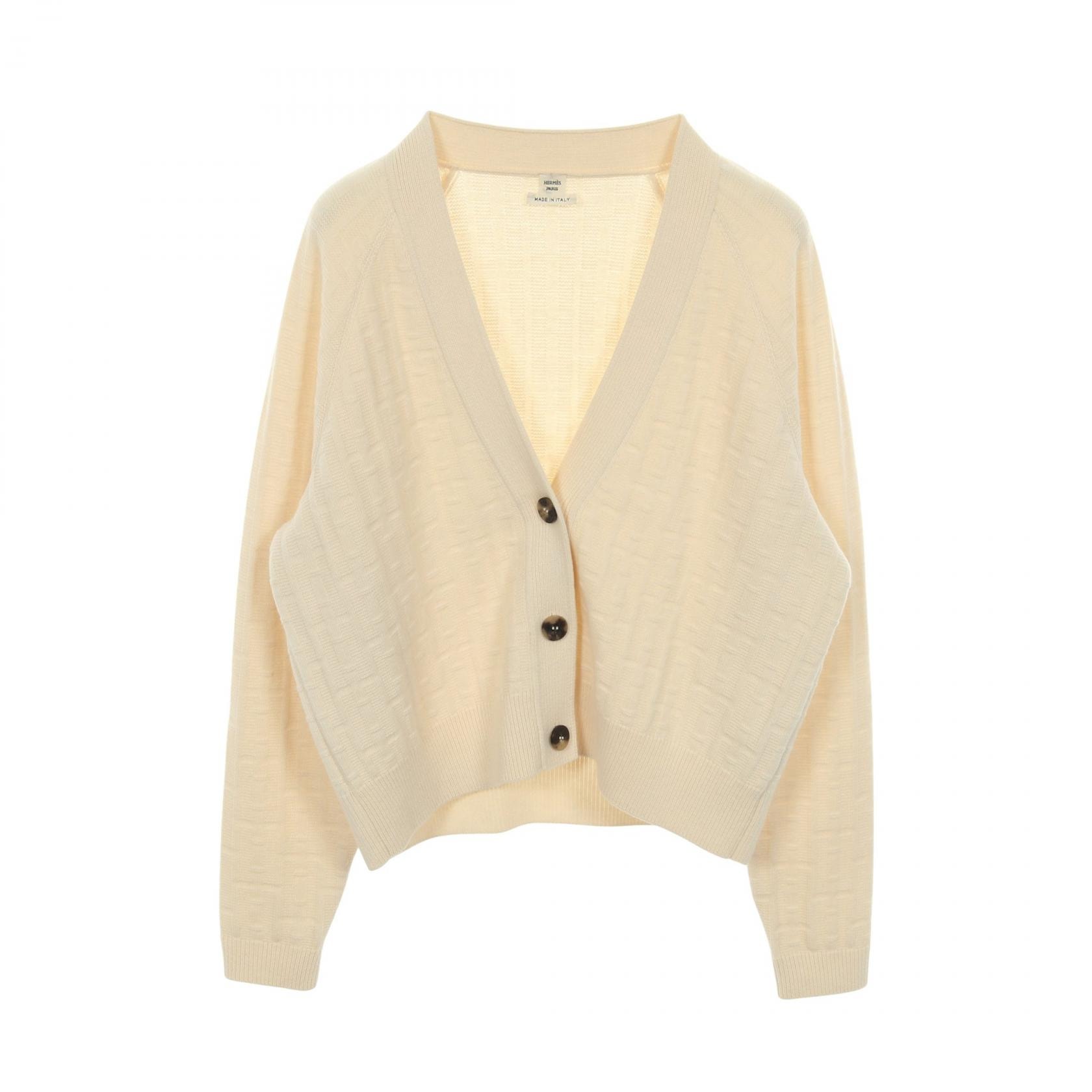 やや傷や汚れあり】エルメス HERMES セリエボタン H柄 カーディガン  