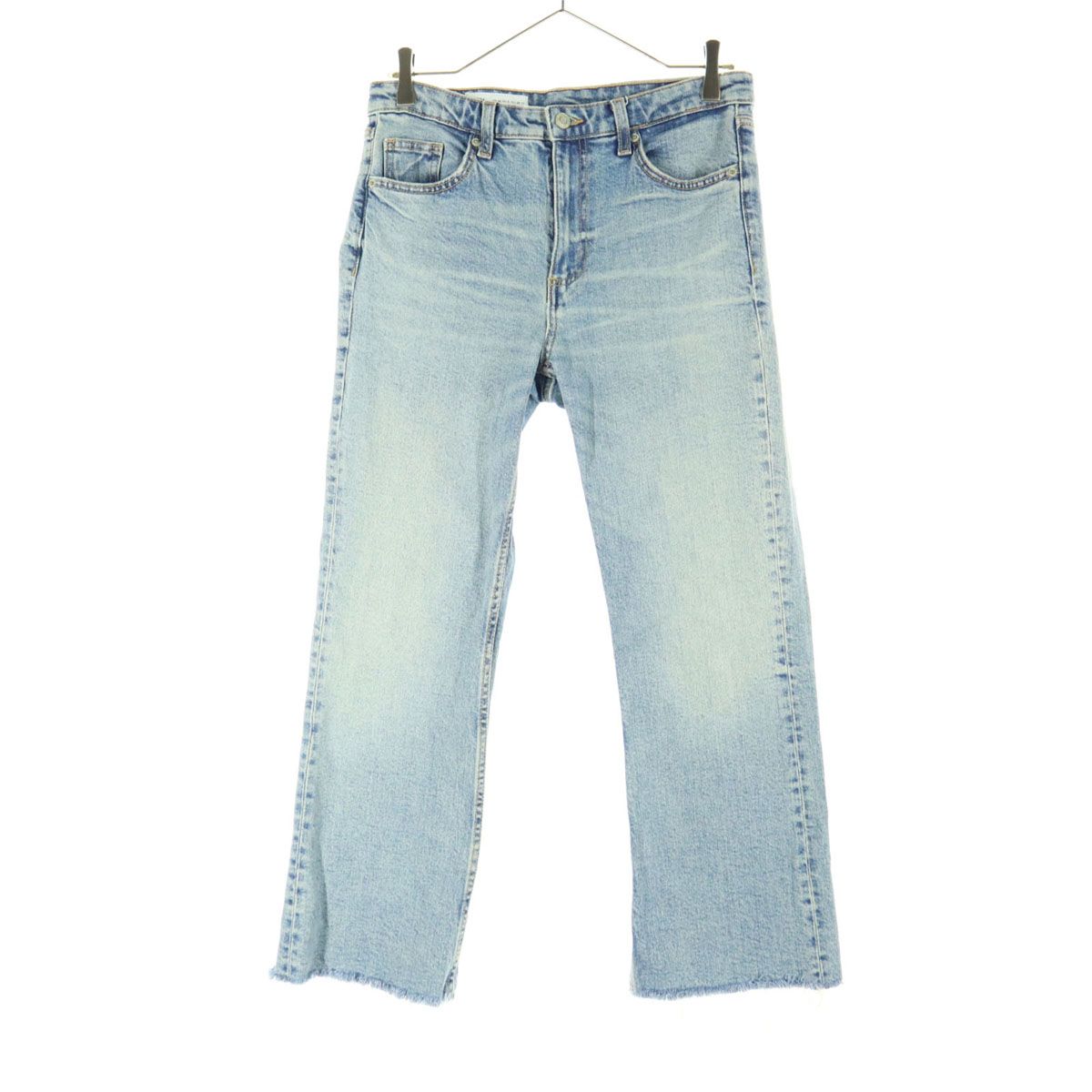 美品 ZARA ザラ ダメージ加工 デニムパンツ 38 ブルー