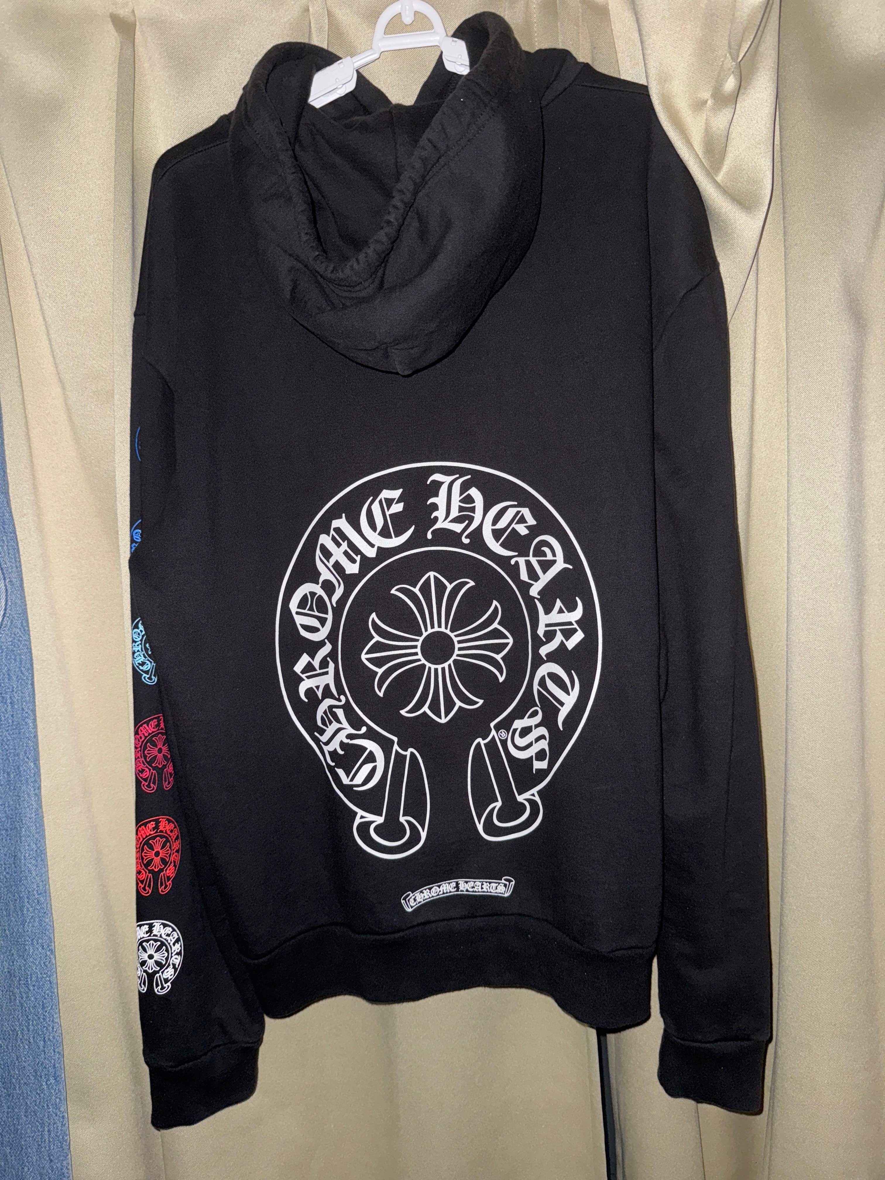 Chrome Hearts Multicolor Horseshoe Logo Zip Up Hoodie "Black"