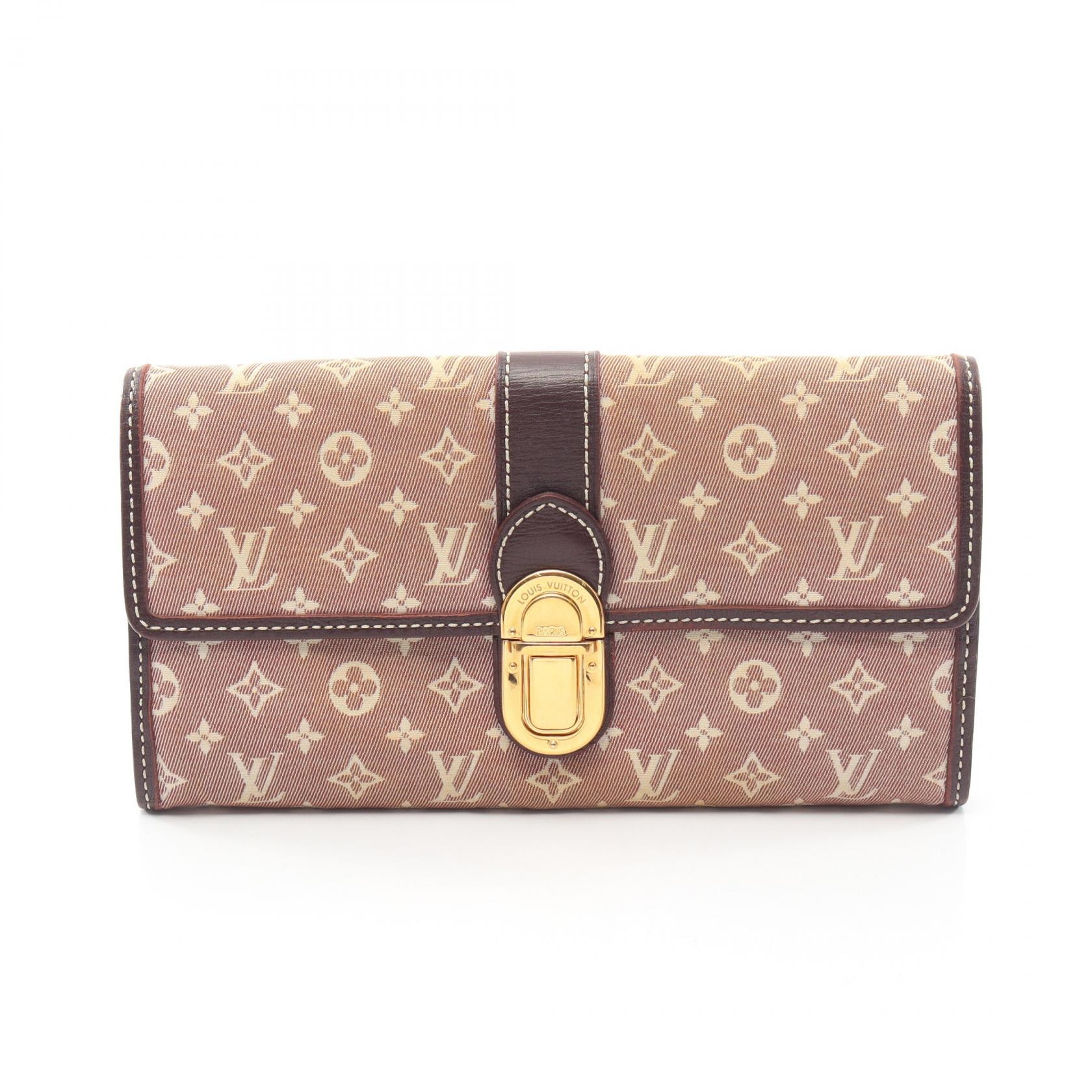 ルイ・ヴィトン LOUIS VUITTON ポルトフォイユ サラ モノグラムイディール セピア 二つ折り長財布 財布 キャンバス レザー レディース ブラウン系 M63008 【中古】