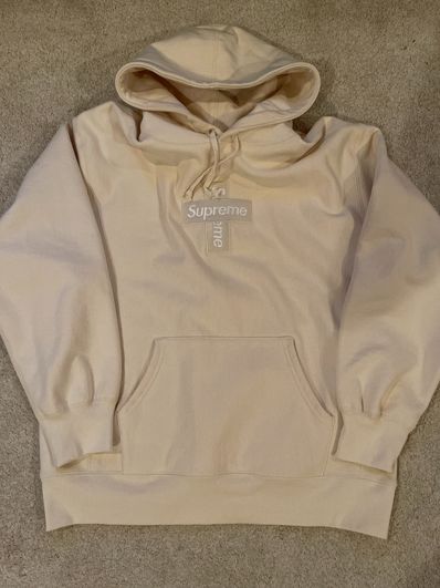 Supreme Cross Box Logo Hooded Sweatshirt "Natural"