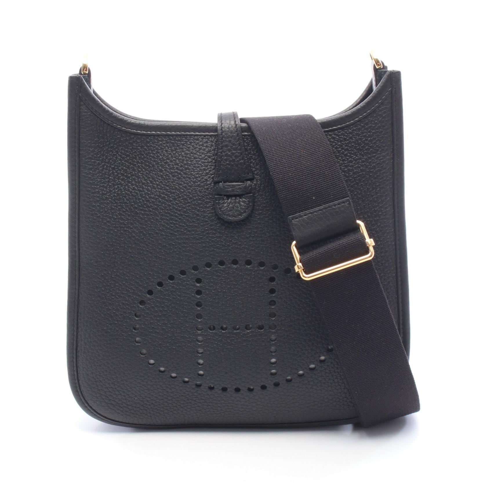 エルメス HERMES エヴリン23 ショルダーバッグ バッグ レザー トリヨンクレマンス トリヨンクレマンス ブラック(エルメス) レディース ブラック系 【中古】