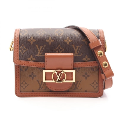 ルイ・ヴィトン LOUIS VUITTON ドーフィーヌ MINI ショルダーバッグ バッグ PVCコーティングキャンバス レザー モノグラム・リバース ベージュ レディース ブラウン系 / ベージュ系 M44580 【中古】