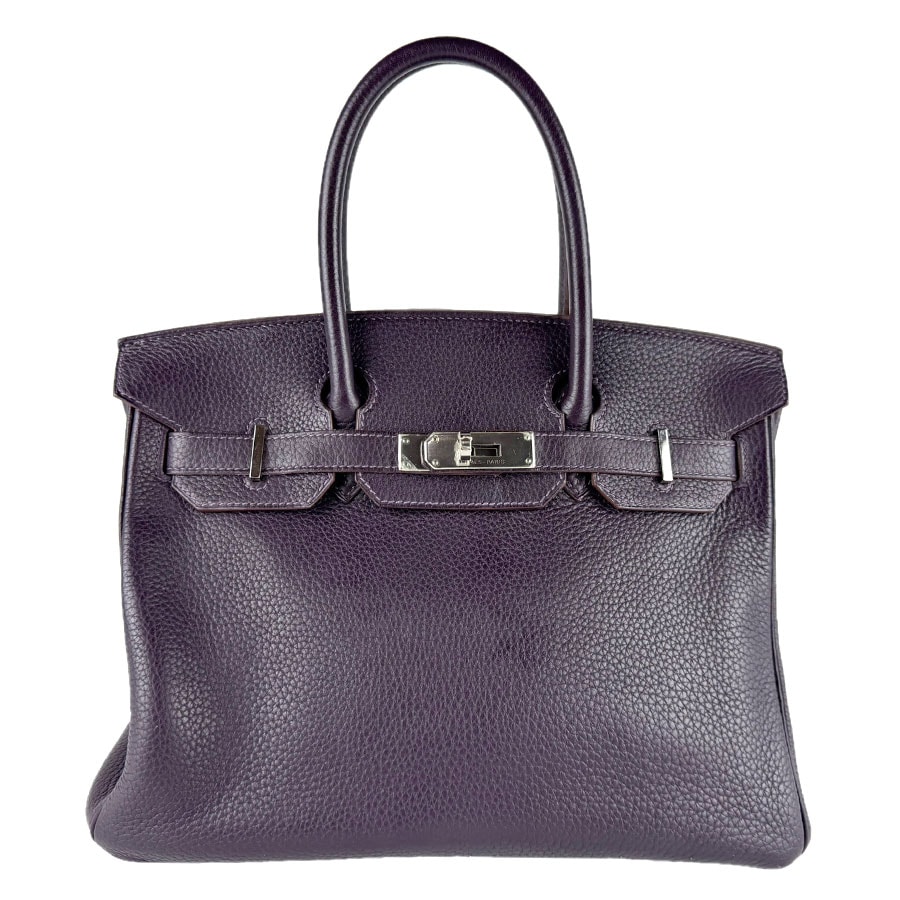 エルメス HERMES ハンドバッグ バーキン30 トリヨンクレマンス カシス シルバー レディース【中古】 z9279