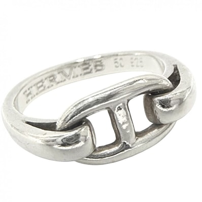 HERMES エルメス 指輪 シェーヌダンクル リング アクセサリー ジュエリー 小物 50サイズ シルバー925 約9号 シルバー レディース 約3.2g【中古品】