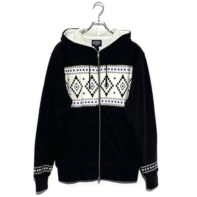 STUSSY heavyweight thermal lined hoodie Black×White