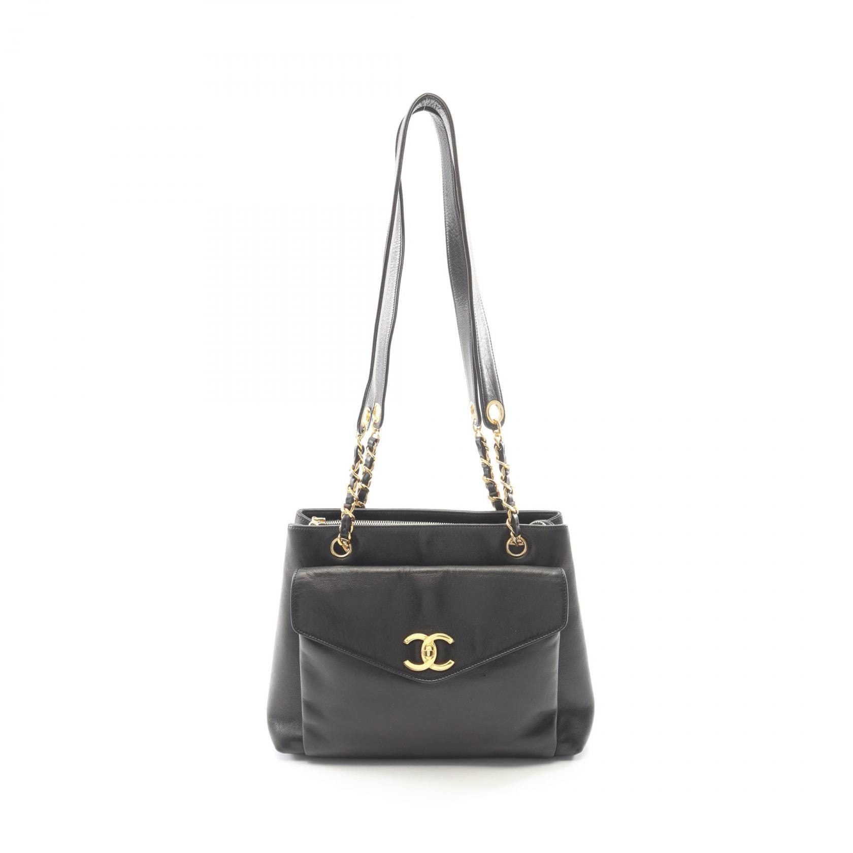 シャネル CHANEL ココマーク トートバッグ バッグ ラムスキン(羊革) レディース ブラック系 【中古】