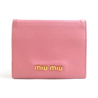 ミュウミュウ MIUMIU カードケース レザー ピンク レディース【中古】 r11242a