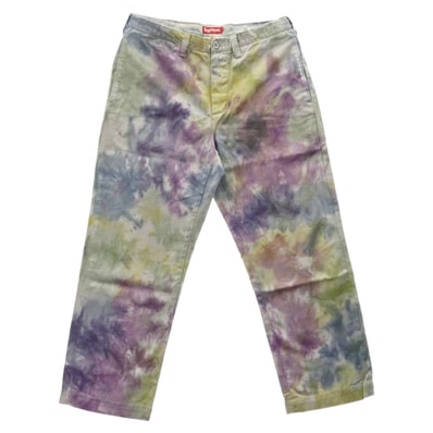 Supreme シュプリーム パンツ 21SS Pin Up Chino Pant タイダイ柄 ピンアップ チノ パンツ パープル系 32【美品】【中古】