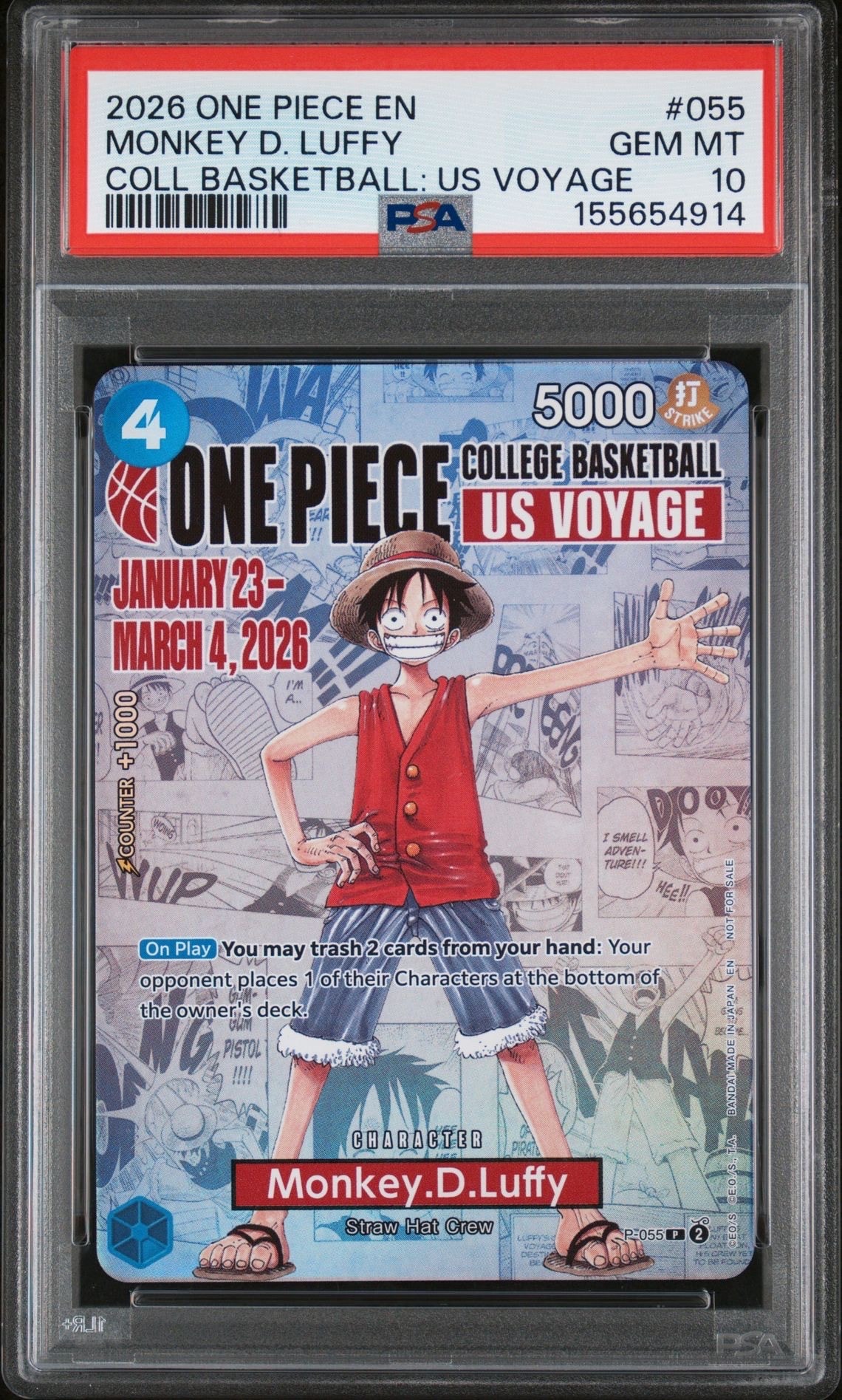 PSA10】モンキー・D・ルフィ：P (開封済) [P-055]【英語版