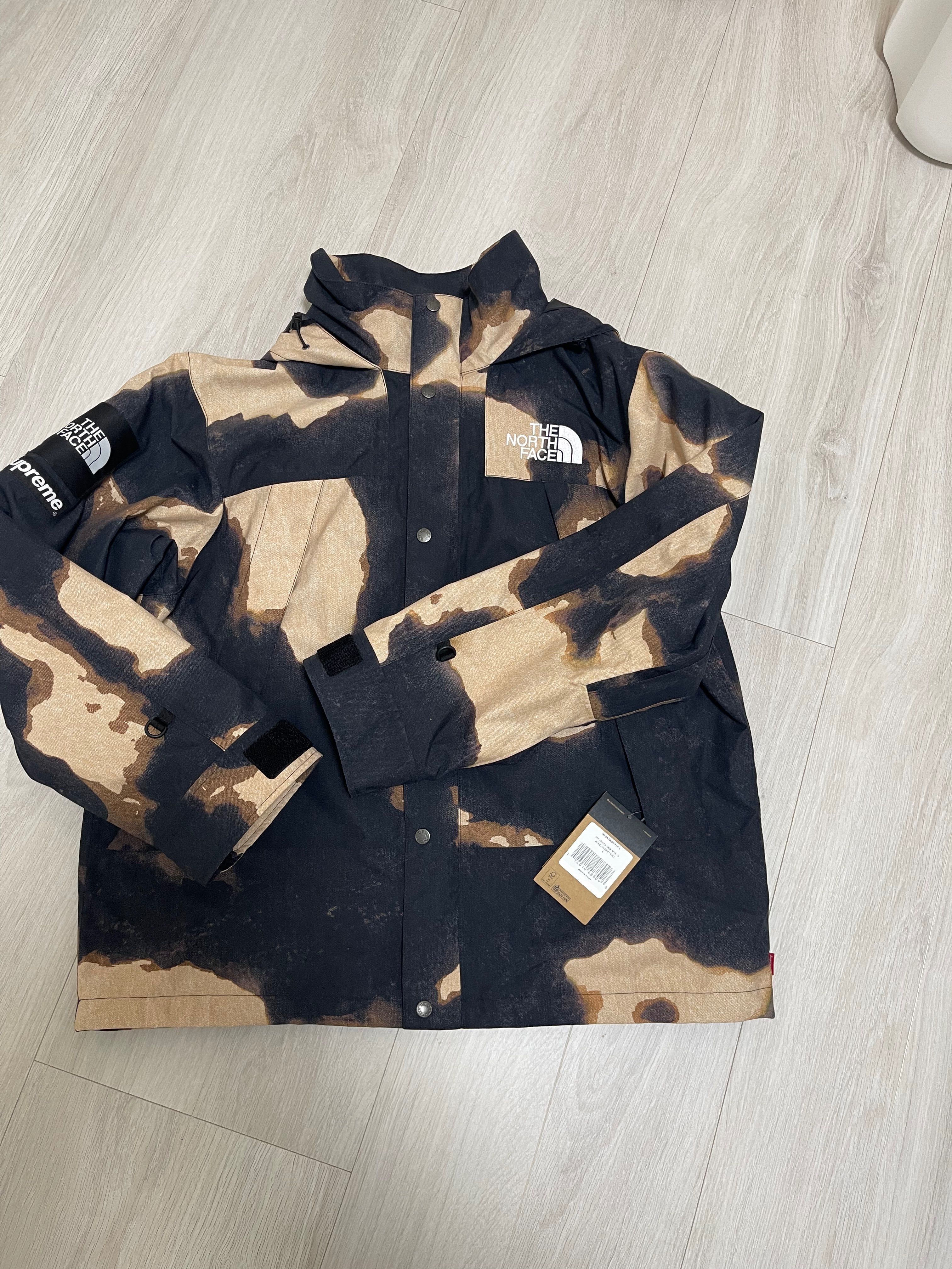 Supreme x The North Face Bleached Denim Print Mountain Jacket "Black"