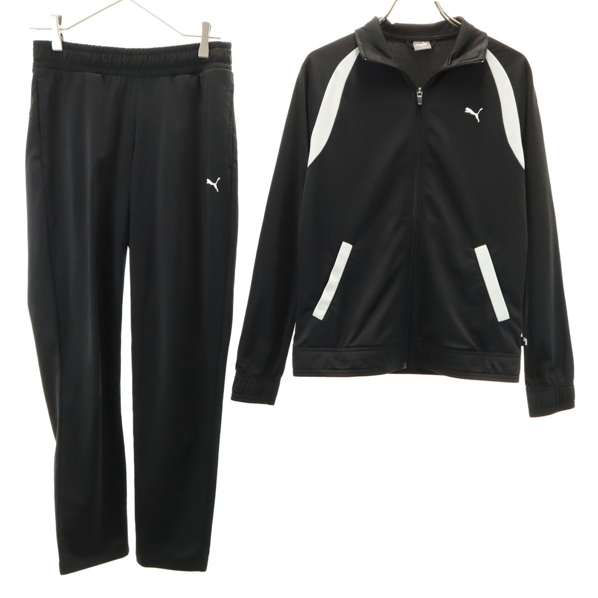 美品 PUMA プーマ トラックジャケット 上下セットアップ S ブラック ジャージ