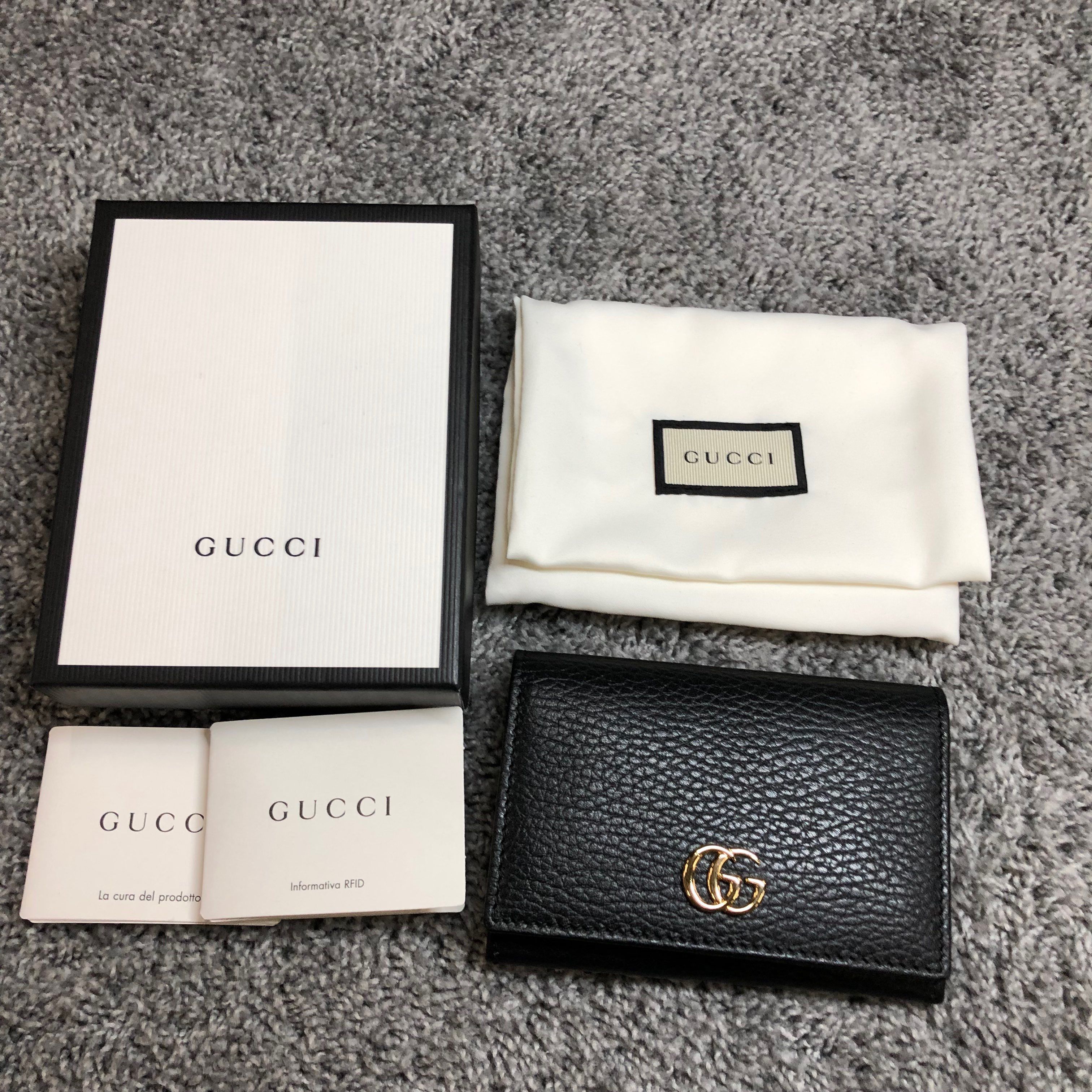 GUCCI Petit Marmont Card Case "Black"