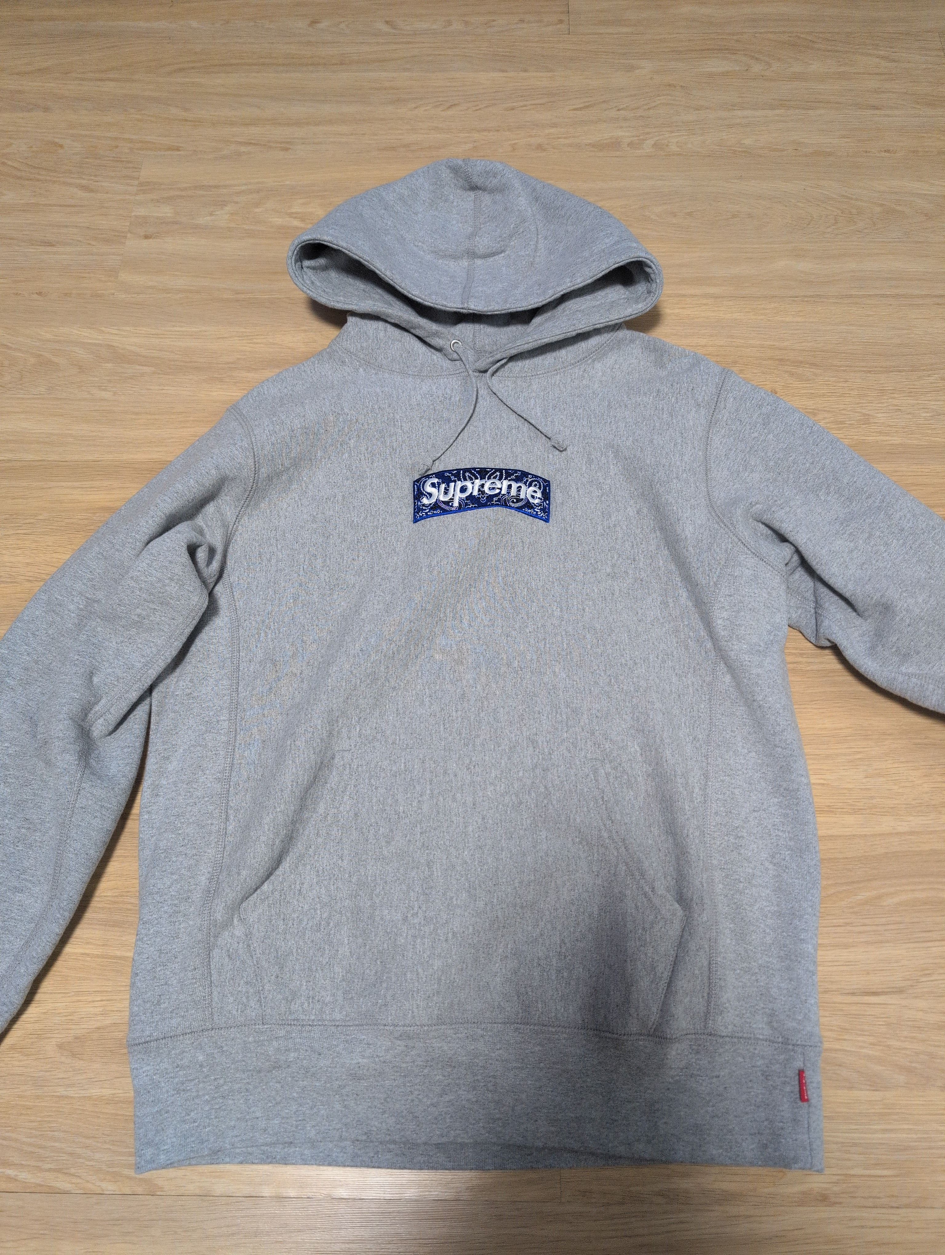 Supreme Bandana Box Logo Hooded Sweatshirt "Grey"