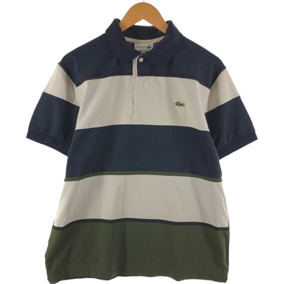 古着 ラコステ LACOSTE CLASSIC FIT 半袖 ボーダー ポロシャツ 5 メンズL相当/eaa535361