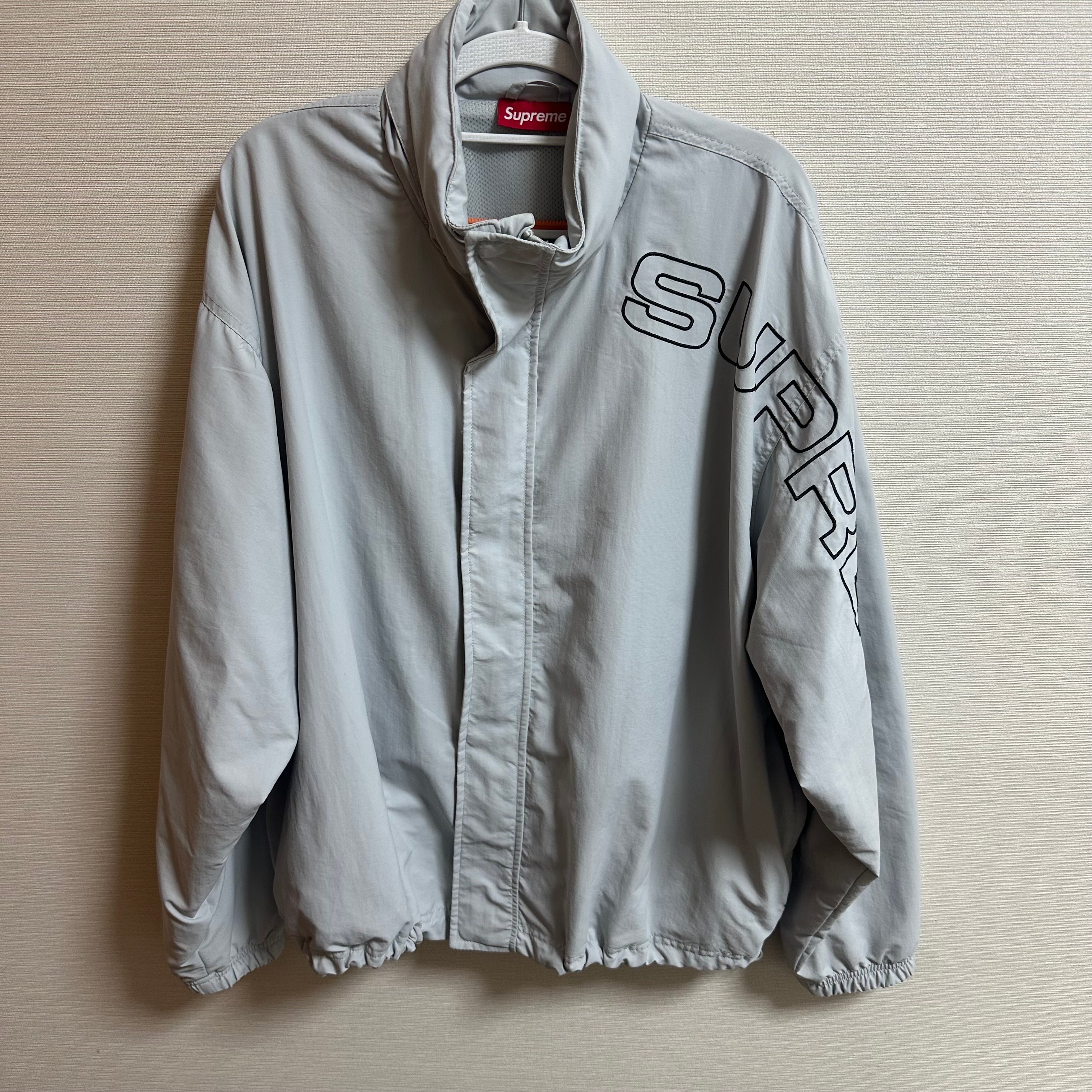 Supreme Spellout Embroidered Track Jacket "Grey"