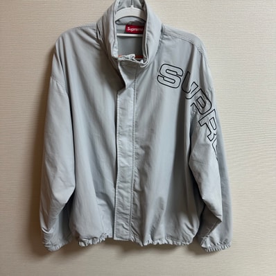 Supreme Spellout Embroidered Track Jacket "Grey"
