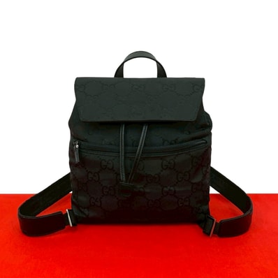 GUCCI グッチ GG 総柄 ナイロン レザー リュックサック ブラック
10596