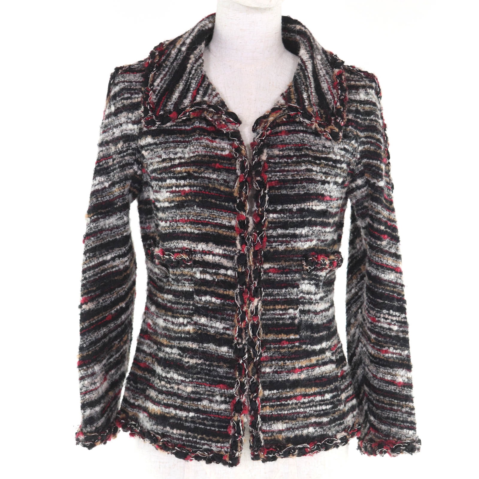 極美品 シャネル ジャケット マルチ レディース 34 P41820