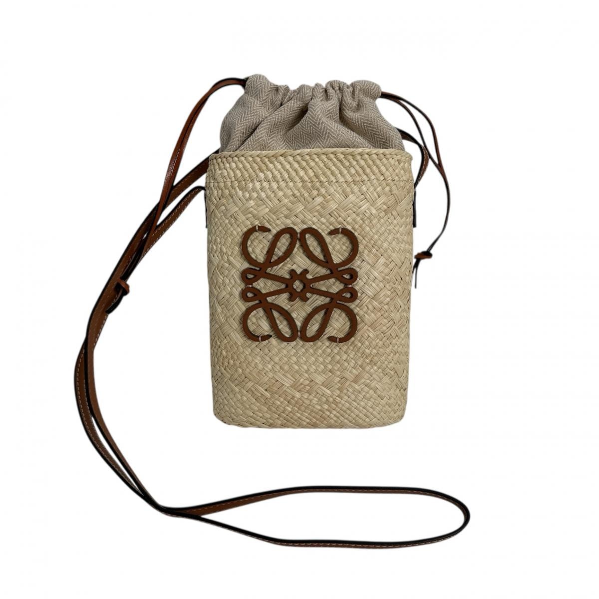 ロエベ LOEWE スクエアポケット イラカヤシ&カーフ ショルダーバッグ