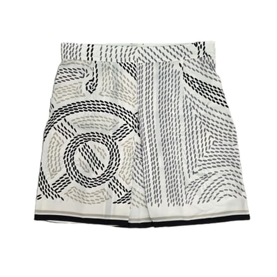 HERMES エルメス シルク ウエストゴム切替 スカート 2H0321DW シルク ホワイト レディース【中古】