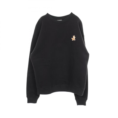 メゾンキツネ MAISON KITSUNE スピーディー フォックス パッチ スウェット 衣料品 トップス コットン レディース ブラック系 【中古】