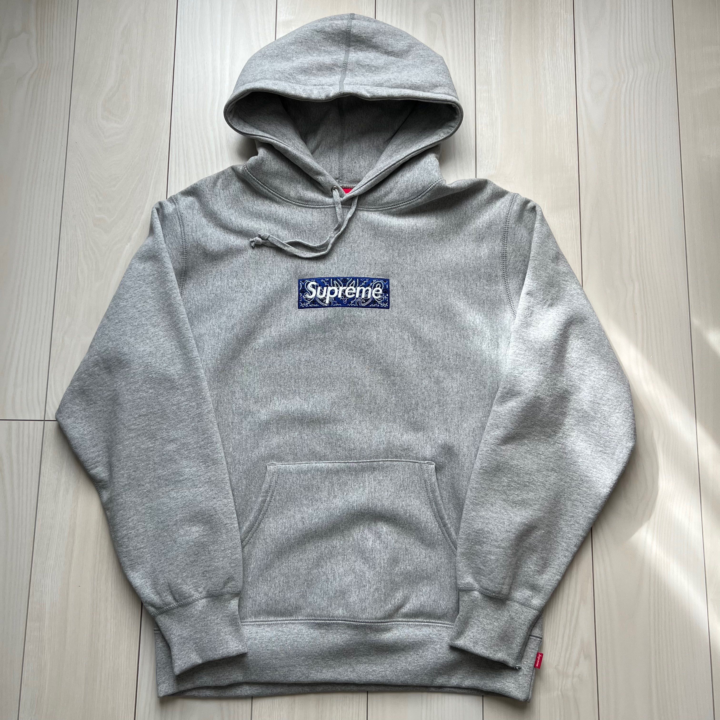 Supreme Bandana Box Logo Hooded Sweatshirt "Grey"