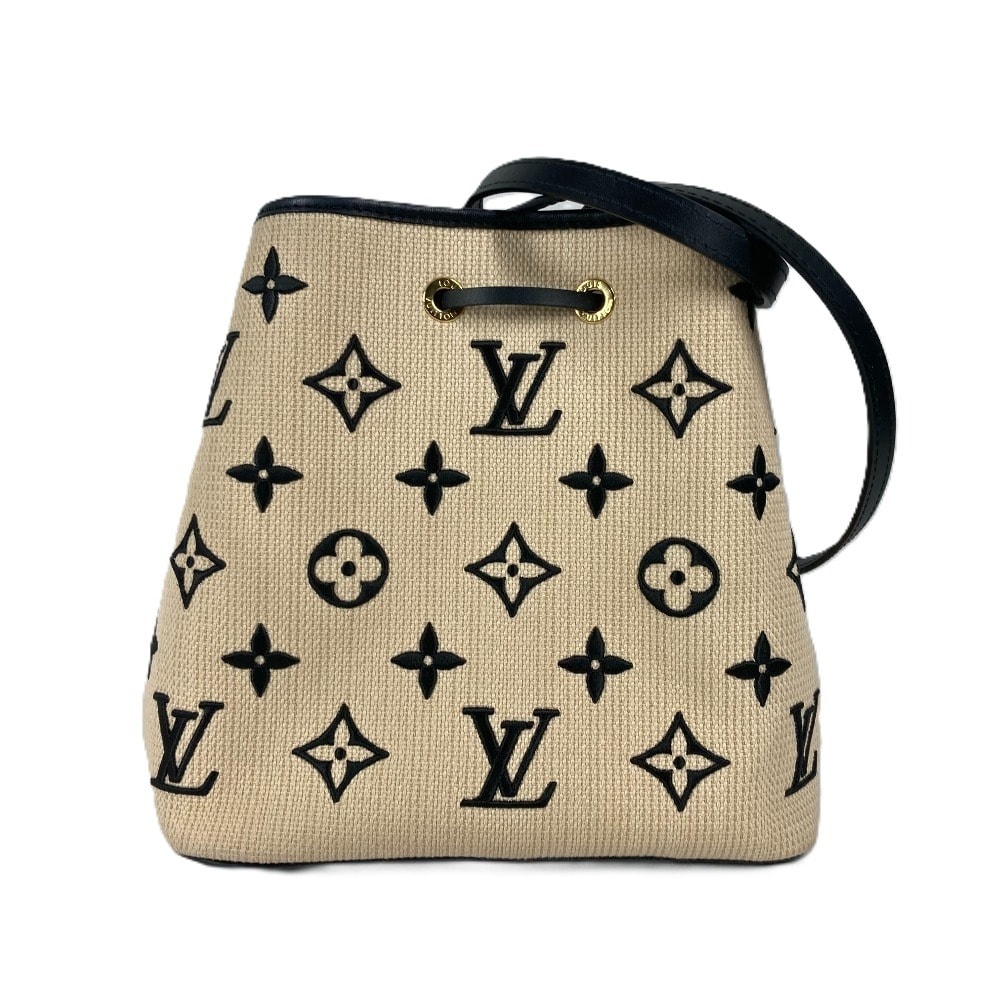 ルイヴィトン LOUIS VUITTON ネオノエMM M23080 モノグラムバイザプール カバン ショルダーバッグ 斜め掛け 巾着 ショルダーバッグ コットン ノワール ブラック 美品