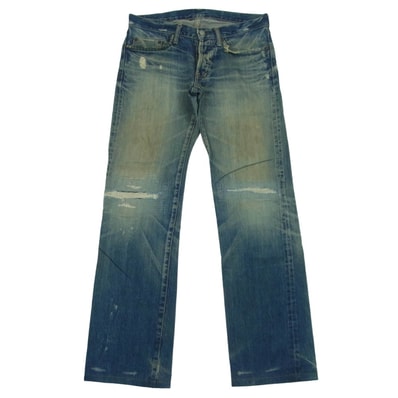 HYSTERIC GLAMOUR ヒステリックグラマー 4AP-1621 リペア加工 ストレート デニム パンツ インディゴブルー系 30【中古】