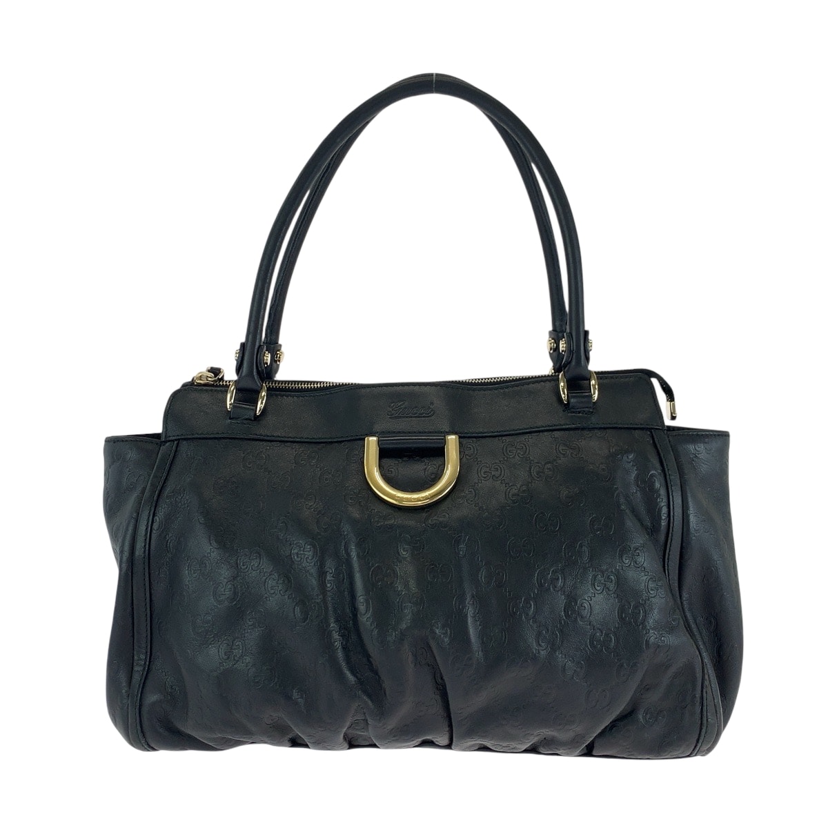 美品 GUCCI グッチ アビー ブラック シルバー金具 レザー トートバッグ ショルダーバッグ 603027 【中古】