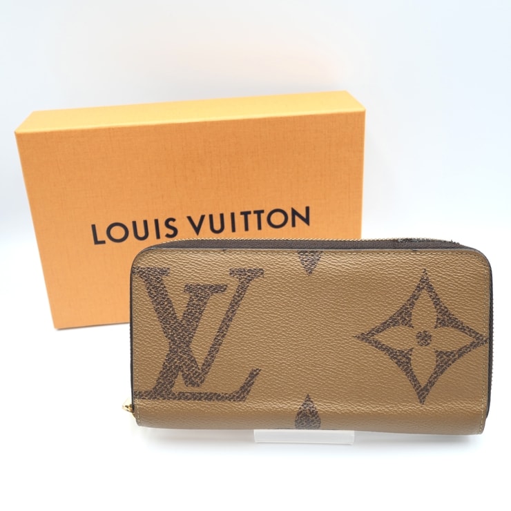 LOUIS VUITTON(ルイ・ヴィトン)ジッピー・ウォレット モノグラム・ジャイアント リバース 長財布 ブラウン ゴールド金具 M69353【中古】
