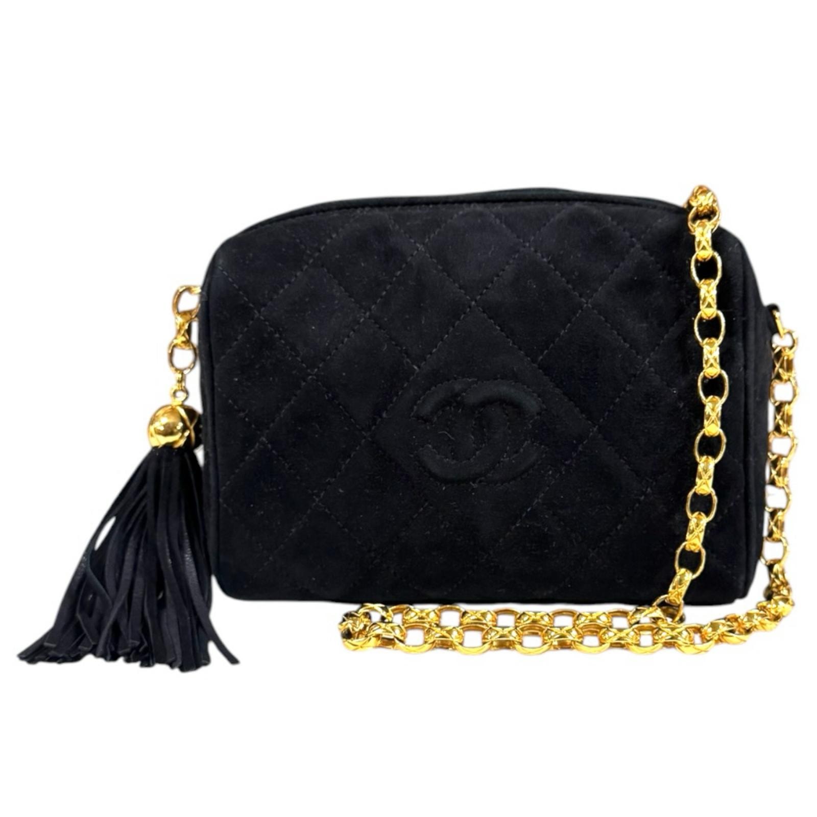 シャネル ココマーク ショルダーバッグ スウェード ブラック レディース CHANEL 中古