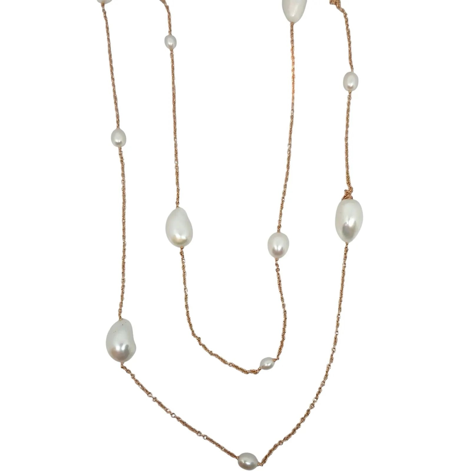 TIFFANY&Co. ティファニー バイザヤード バロック パール ロング ネックレス K18ゴールド  750PG レディース【中古】