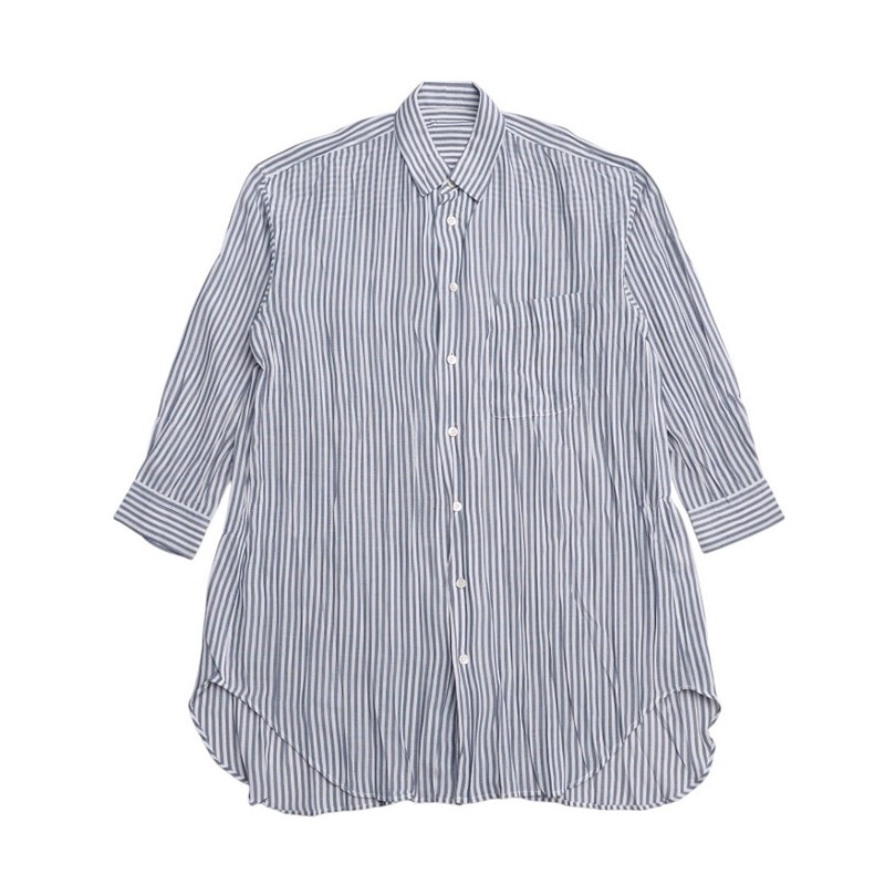 ■美品■ISSEY MIYAKE イッセイミヤケ 長袖シャツ サイズM ストライプ ドロップショルダー オーバーサイズ ブランド古着【中古】20241216/RA2618