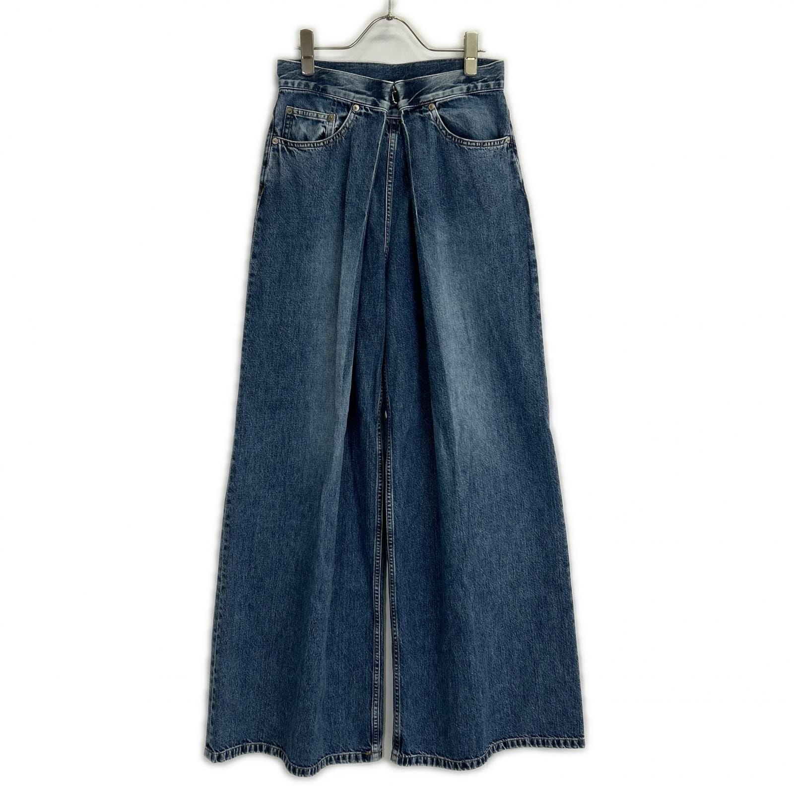ジョンローレンスサリバン ブルー JLSW-02-S WASHED DENIM WIDE PANTS M