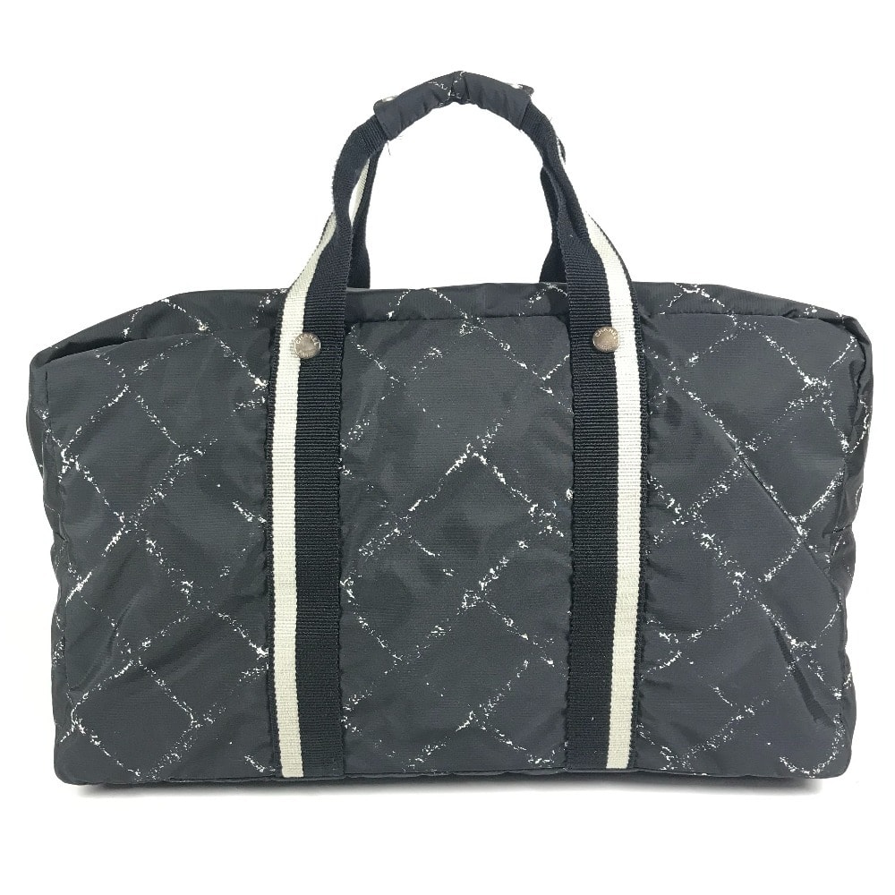 シャネル CHANEL トラベルバッグ 旅行バッグ 旧トラベルライン 2WAY ショルダーバッグ 斜め掛け ボストンバッグ ナイロン ブラック
