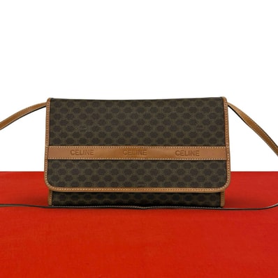 CELINE セリーヌ マカダム ブラゾン ロゴ 柄 レザー PVC ショルダーバッグ ブラウン
30989