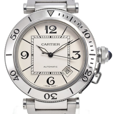 カルティエ CARTIER W31080M7 パシャ シータイマー デイト シルバー 自動巻き メンズ 美品 腕時計 I#150526